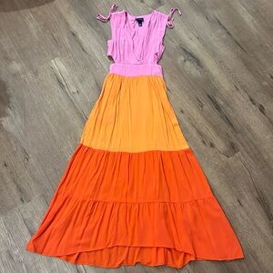SCOOP Striped Colored Maxi Dress